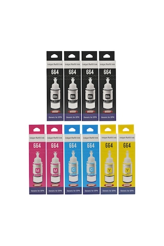 Ekoset Epson L3060 L3070 Renkli Uyumlu Mürekkep 70 ML 10 Adet