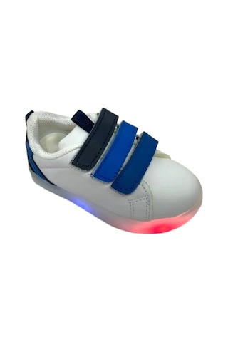 Cool Kids Sneaker Esnek Rahat Çocuk Spor Ayakkabı Tam Kalıp Ortopedik Günlük Ayakkabı Beyaz Mami Beyaz - Mavi