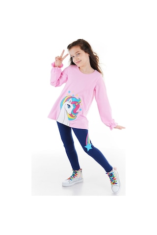 Denokids Rainbow Star Kız Tunik Takım Çok Renkli