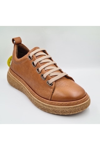 Mammamia D25ka-120 Taba Renk Hakiki Deri Kadın Günlük Casual Sneaker Ayakkabı Taba