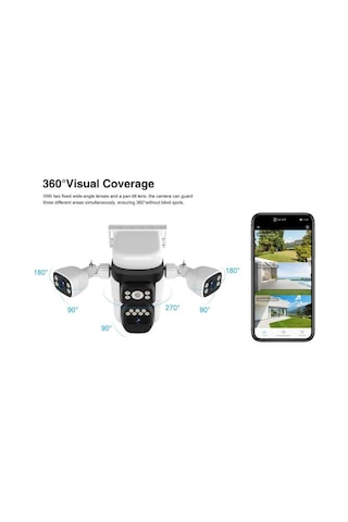 Vstarcam Cb621sr 3 Kameralı 6mp Güneş Panelli Solar Wifi Ptz Kamera