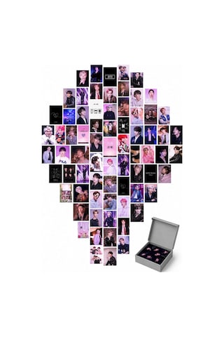 Lexroo Bts Duvar Poster Seti - 60 Adet - Pembe Bts Poster Seti - 10cm 15cm - Kalın Kuşe Kağıt
