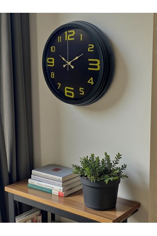 Prime Black 40 Cm Metal Modern Tasarım Duvar Saati Diğer