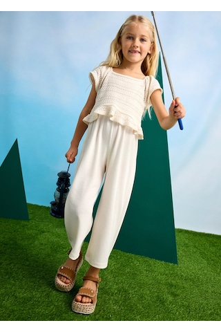 Mayoral 3874 Kız Çocuk Krem Tulum Krem