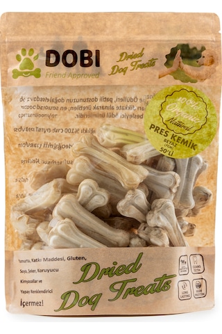 %100 Doğal Pres Kemik 50 Li Köpek Ödül Maması Katkısız, Uzun Süre Çiğneme, 7cm