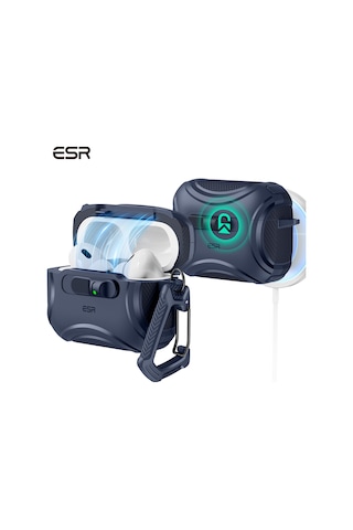Apple AirPods Uyumlu Pro 3 2025 Cyber Flicklock Manyetik Kılıf Mavi
