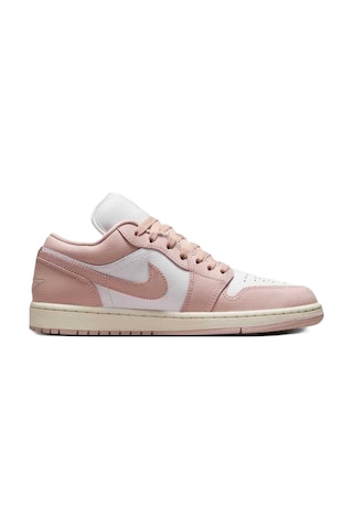 Nike Air Jordan 1 Low Leather Sneaker Unisex Hakiki Deri Günlük Spor Ayakkabı Beyaz Pembe Pembe