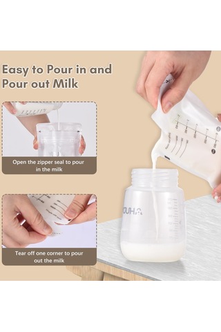 Youha Anne Sütü Saklama Torbaları Emzirme İçin Süt Saklama Torbaları 180ml/6oz Kapasiteli Önceden Sterilize Edilmiş 50