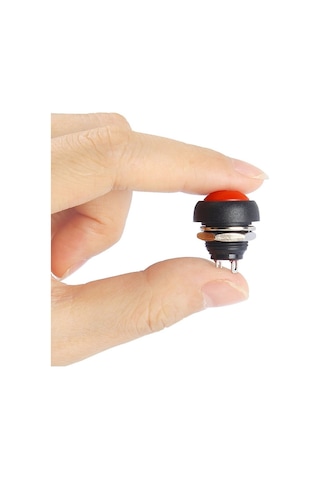 12mm Pbs-33b 2 Pin Push Buton Kırmızı On Off 1a 250v Mini Yuvarlak Su Geçirmez Anahtar