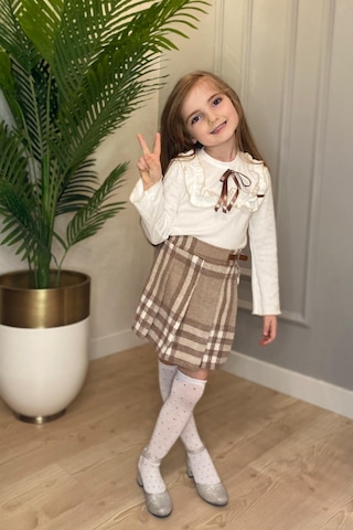Şort Etek Kız Çocuk Takım Mnk0561 Bej