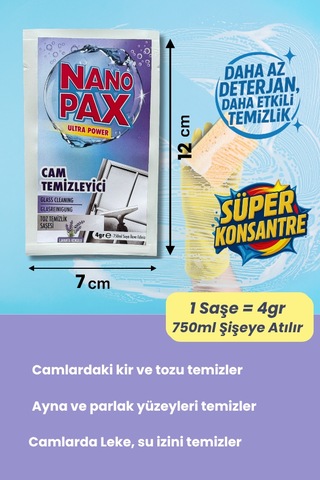 Cam Temizlik Toz Temizlik Saşesi 6 Adet X 4gr