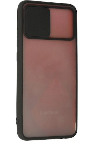 Mey İthalat Samsung Uyumlu Galaxy A02s Kılıf Palm Buzlu Kamera Sürgülü Silikon - Siyah Çok Renkli