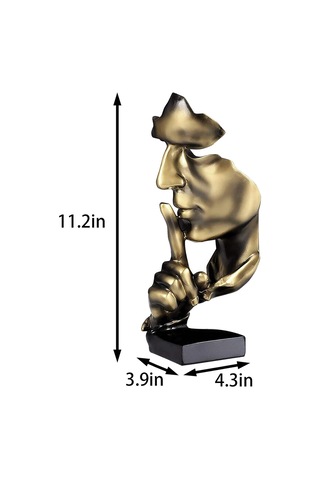 Düşünür Heykeli, Silence Altın Soyut Sanat Heykelcik, Modern Ev Reçine Heykelleri Dekoratif Nesneler Piyano Masaüstü Dekoru Yaratıcı Oda Ev, Ofis Çalışması Altın
