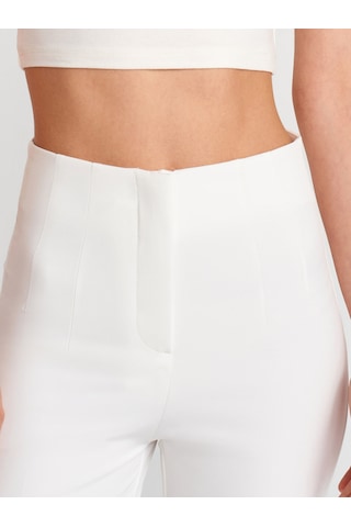 Dilvin 71664 Pensli İspanyol Paça Pantolon-beyaz Beyaz