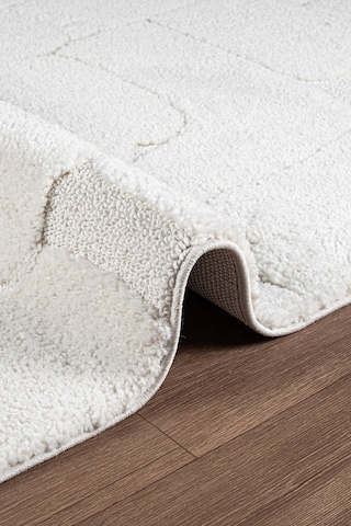 Norway Vl Bukleli Premium Yumuşak Peluş Post Iskandinav Oturma Odası Salon Halısı 70619-krem