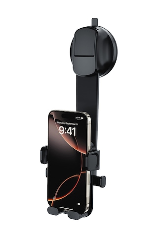 Linkage Lkh-41 Vantuzlu Araç İçi Telefon Tutucu 360 Döner Başlık Tek Tuşla Sabitleme Ön Cam & Siyah