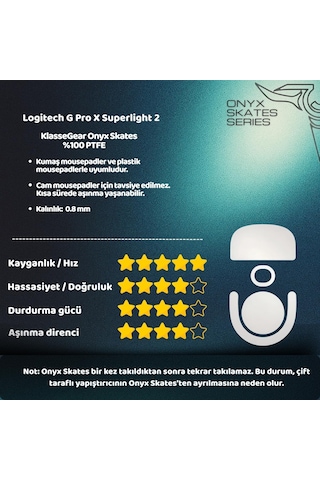 Klasse Onyx Mouse Skate Logitech G Pro X Superlight 2 İle Uyumlu Skatez
