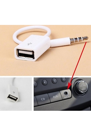 Usb To Aux Kablo Stereo Dişi Ses 3.5mm Mp3 Player Telefon Otg Kulaklık