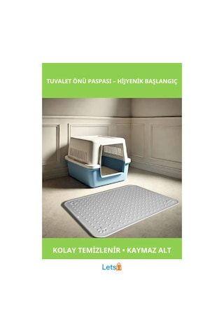 Kaymaz Dayanıklı Pvc Tuvalet Önü Paspası 52x42 Cm