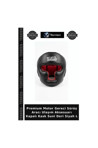 Premium Motor Gereci Sürüş Aracı Ulaşım Aksesuarı Kapalı Kask Suni Deri Siyah L