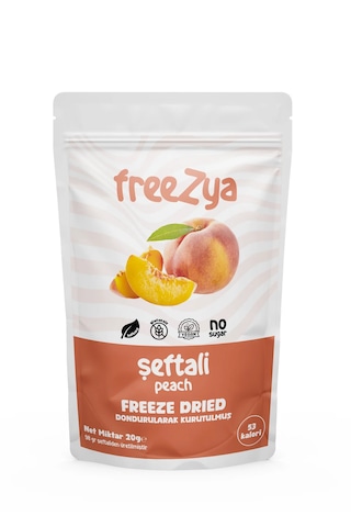 Freezya Freeze Dried Dondurularak Kurutulmuş Şeftali - 20 Gr