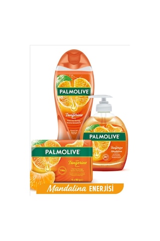 Palmolive Mandalina Kokulu Duş Jeli 500 Ml, 4x90 Gr Sabun, 500 Ml Sıvı Sabun