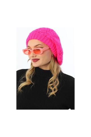 Çift Kat Neon Pembe Kadın Ressam Bere Pembe