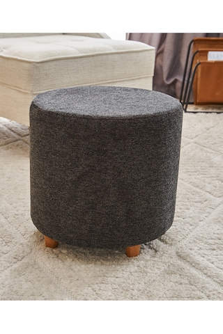 Favora Mario Ahşap Ayaklı Puf - Antrasit - Bakır Antrasit - Bakır