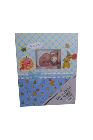 Bf Albüm 10x15 200'lük Bebek Albümü Desenli Penceresiz Mavi Kareli Desenli Çok Renkli