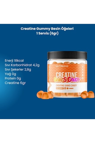 Creatine Jelibon Amino Asit 90 Gummy 30 Servis Portakal Gummy Karışık