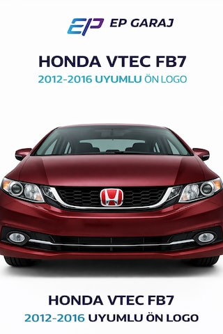 Honda Civic Fb7 2012-2016 Model Uyumlu Ön Panjur Logo