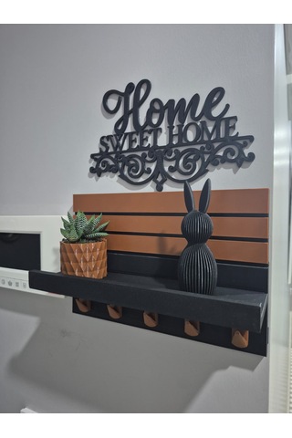 4'lü Dekoratif Anahtarlık Askısı Seti Biblo- Duvar Yazısı-saksı