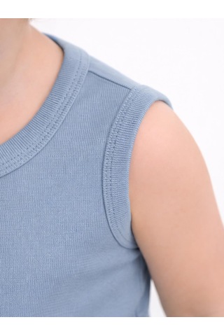 Civil Baby Organik 5 Li Sıfır Kol 3-9 Ay Çıtçıtlı Badi - Mavi