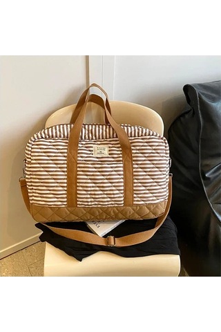 Jialan Anne Çantaları Annelik Hastane Çantası Büyük Kapitone Kahverengi