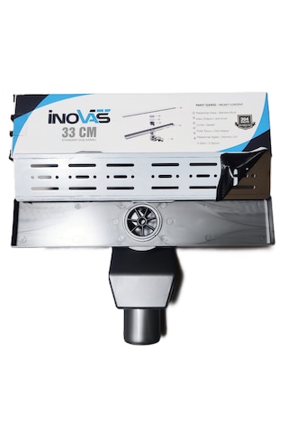 33 Cm Paslanmaz Izgaralı Lineer Duş Kanalı Koku Önleyicili