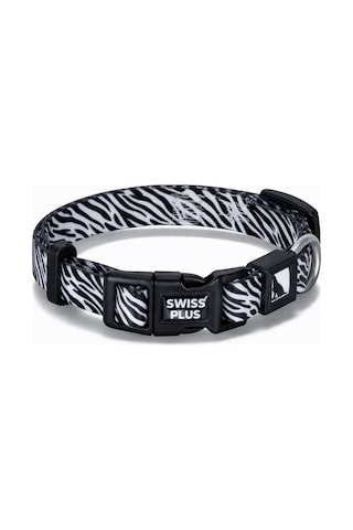 Swissplus Urban Paws Zebra Noir Recycled Köpek Tasması - 20 Mm Beyaz - Siyah