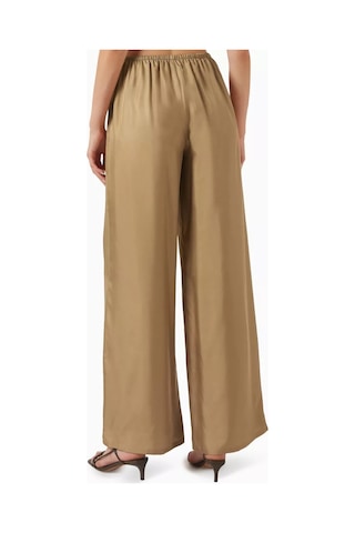 12storeez Light Brown Ipek Pantolon, Elastik Belli Rahat Mulberry Ipek Kesim Açık Kahverengi