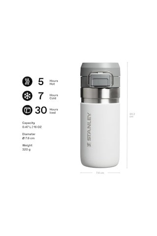 Tr Go Quick Flip Paslanmaz Çelik Termos, Beyaz Frost , 0.47 Litre Diğer