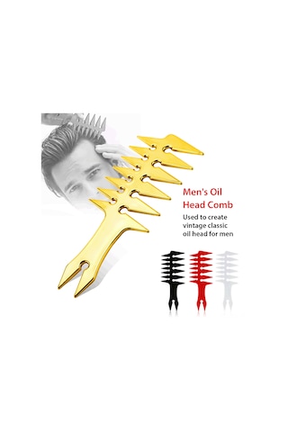Geeroyoo Erkekler İçin Retro Saç Şekillendirme Tarağı, Çift Taraflı Tasarım, Yüksek Kaliteli Pp Malzeme, Kolay Taşınabilir, Beyaz