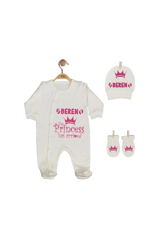 Pia Baby Gl 1906-04 İsme Özel Yastık Tulum Set Pembe