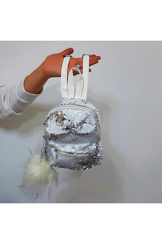 Fiyra Crn Beyaz Pullu Kız Çocuk Sırt Çantası 16cmx20cmx10cm Beyaz