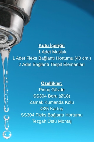 İtimat Zeta 385 Tekli Eviye Miks Musluk Tezgah Üstü Gri