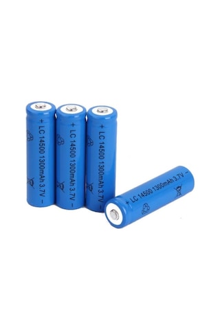 LC14500 1300 mAh 3.7 V 14500 AA Li-Ion Şarj Edilebilir Pil 4'lü