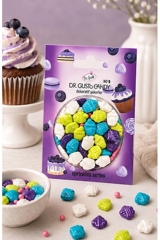 Dr. Gusto Karışık Renkli Cupcake Şekilli Pasta Süsleme Şekeri Diğer