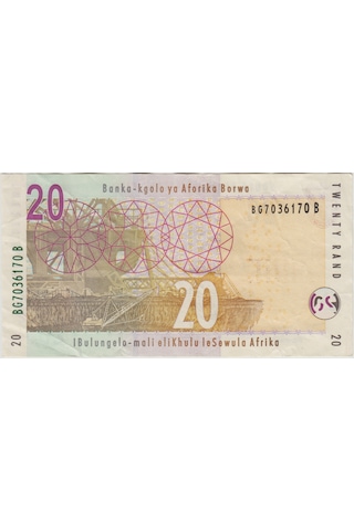 Güney Afrika 20 Rand 2005 Çok Çok Temiz.