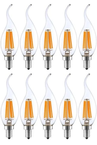 Rustik Kıvrık 4w E14 Led Ampul 400lm 10lu Paket