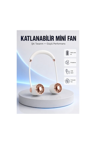 Astraltech 5 Kanatlı Sessiz Mini Fan 3 Vitesli Katlanabilir Asılabilir