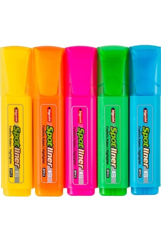 Bigpoint Fosforlu Kalem 5'li Set 6'lı Kutu Çok Renkli