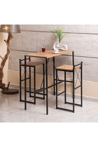 Bar Masası 100 / 45 Yemek Masası Atlantik Çam-siyah