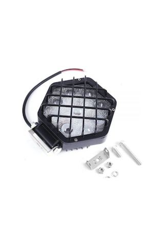 48w Altıgen Kafesli Siyah 16 LED Off Road Tekne Çalışma Lambası